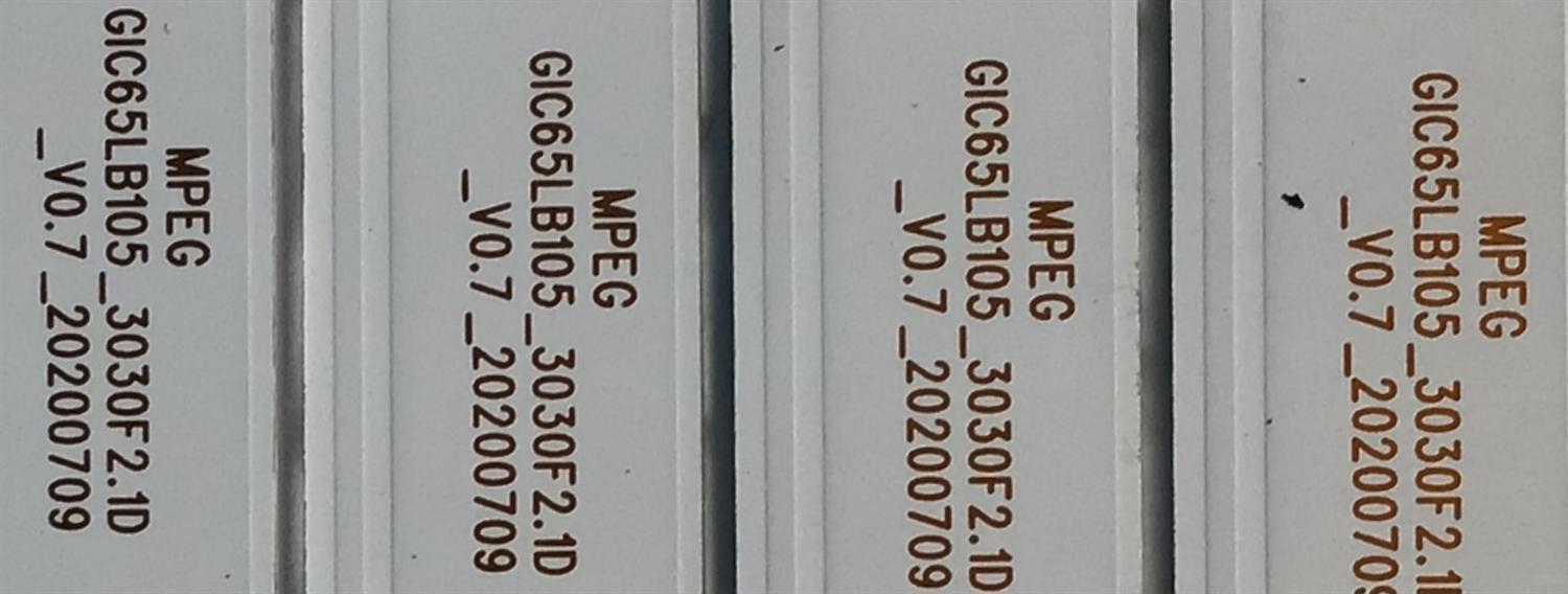 KIT DE LED'S PARA TV TCL (4 PIEZAS) / NUMERO DE PARTE GIC65LB105_3030F2.1D / GIC65LB105_3030F2.1D_V07_20200709 / 4C-LB6512-ZM05J / PANEL LVU650NDEL / MODELO 65S435 / 65S434 / 65S431 - Imagen 3