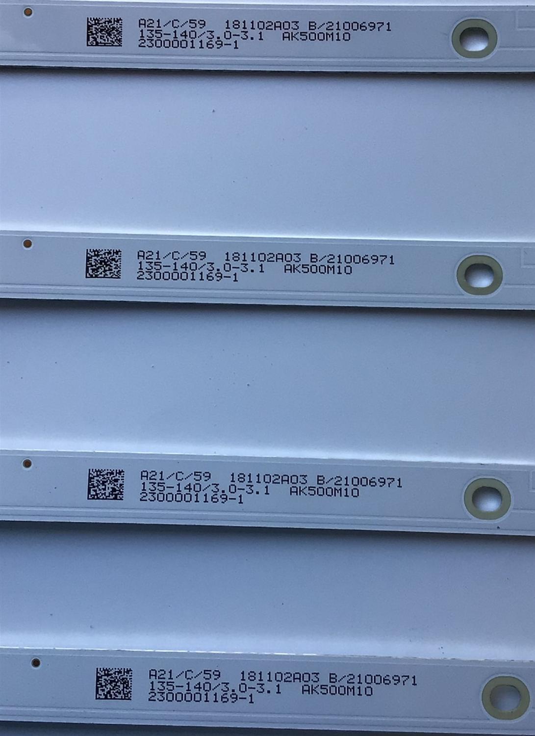 KIT DE LED'S PARA TV ELEMENT (4 PIEZAS) / NUMERO DE PARTE 303AK500040 / AHKK50D08-ZC22AG-03 / 2300001169-1 / AK500M10 / 181102A03 / PANEL T500-TAF-DLED / MODELO E25W5018 - Imagen 2
