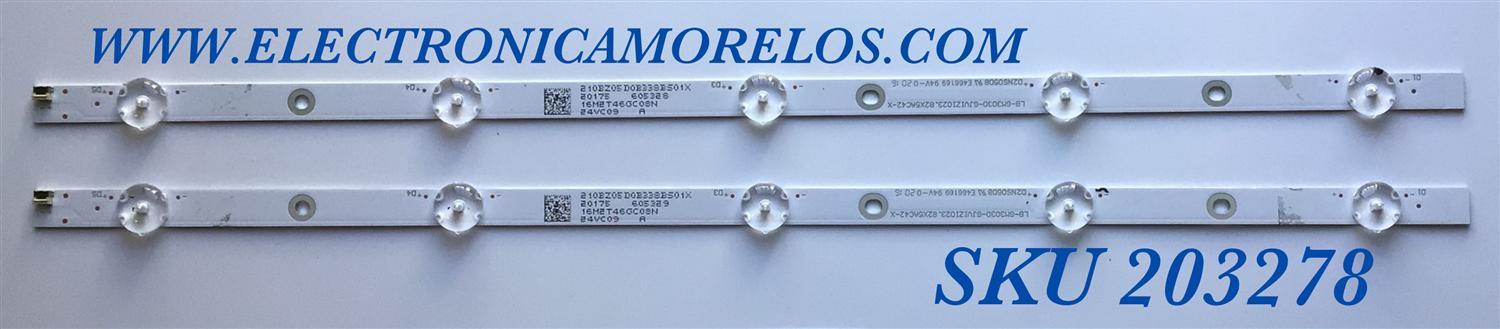 KIT DE LED'S PARA TV VIZIO (2 PIEZAS) / NUMERO DE PARTE LB-GM3030-GJVIZIO23.82X5AC42-X / 210BZ05D0B338BS01X / LB-GM3030-GJVIZIO23.82X5AC42-Y / PANEL TPT240B2 / MODELO D24F-G1