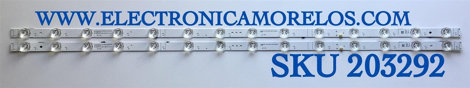 KIT DE LED'S PARA TV HISENSE (2 PIEZAS) / NUMERO DE PARTE HD425X1U81-T0L3+2019110801+SVH425A11 / ZD_SSC_D425_2X14_01_ RFE30_V1.2_20191108 / HIP7.820.150 / 1232141 / E466169 / PANEL HD425X1U51-T0L3/S0/GM/R0H / MODELO 43R6090G5
