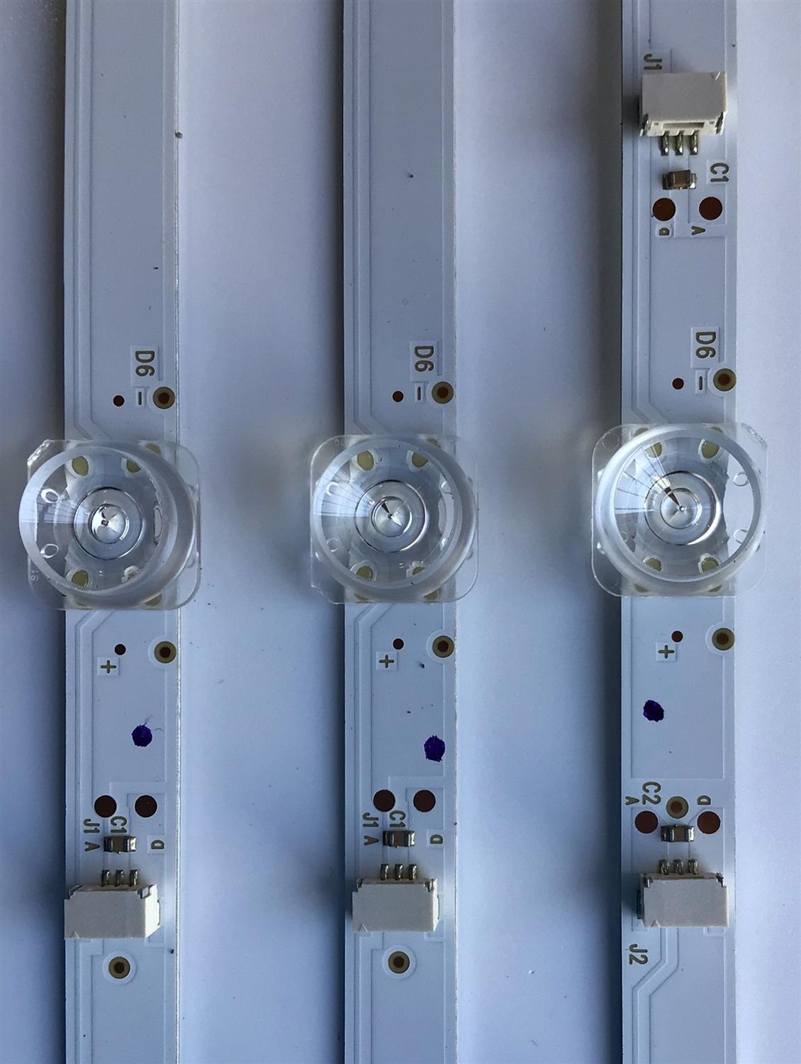 KIT DE LED'S PARA TV TCL (3 PIEZAS) / NUMERO DE PARTE TCL-43D8-3030FC-3X12 / TCL-43D8-3030FC-3X12-A-LX20191111 VER 4 / TCL-43D8-3030FC-3X12-A-LX20191111 VER 4 / YHE-4C-LB4312-YH / PANEL LVU430NEBL CD9W00 / MODELO 43S525 - Imagen 3
