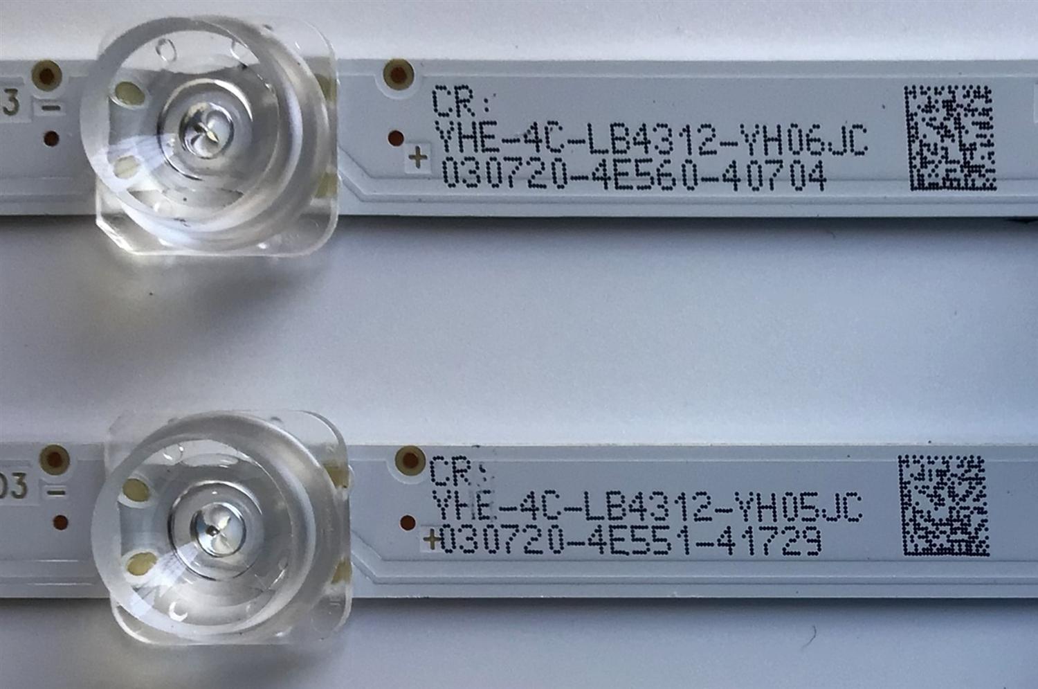 KIT DE LED'S PARA TV TCL (3 PIEZAS) / NUMERO DE PARTE TCL-43D8-3030FC-3X12 / TCL-43D8-3030FC-3X12-A-LX20191111 VER 4 / TCL-43D8-3030FC-3X12-A-LX20191111 VER 4 / YHE-4C-LB4312-YH / PANEL LVU430NEBL CD9W00 / MODELO 43S525 - Imagen 4