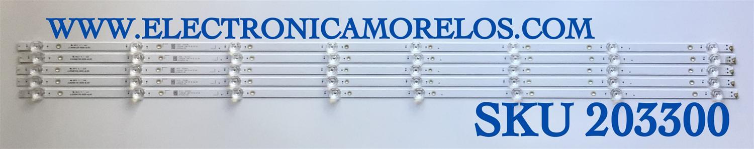 KIT DE LED'S PARA TV INSIGNIA (5 PIEZAS) / NUMERO DE PARTE JL.D55081330-0031S-M / JL.D55081330-0031S-M_V01 / PANEL JHD550N1F81-TX/S0/FM/ROH/BBY / MODELO NS55D420NA20