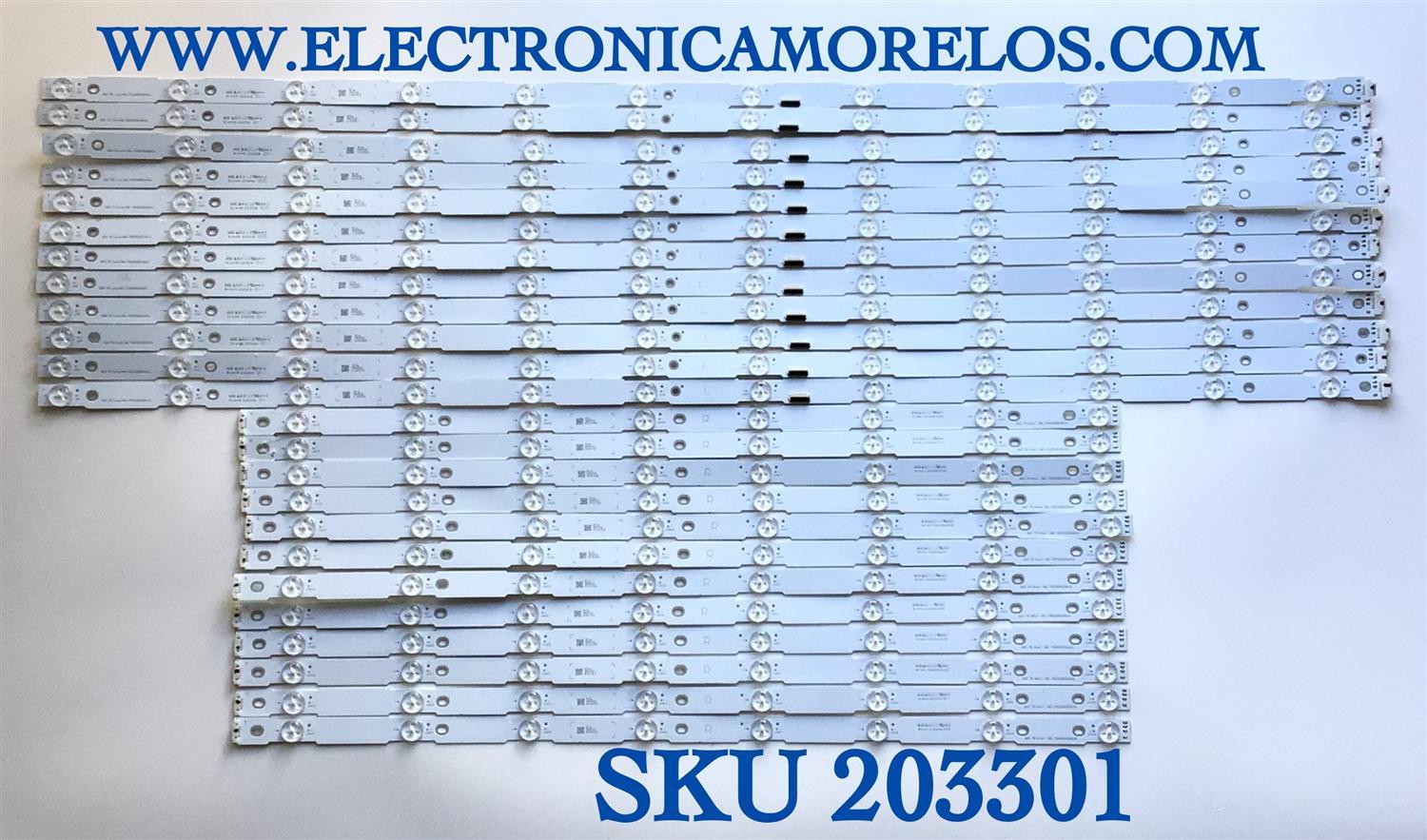 KIT DE LEDS PARA TV SONY ORIGINAL 24 PIEZAS / NUMERO DE PARTE 75030DB20AU1 / MBL-75030DB20AU1L / MBL-75030DB20AU1R / E313218 / PANEL YD9S075DTU01 / MODELO XBR-75X950G / XBR75X950G