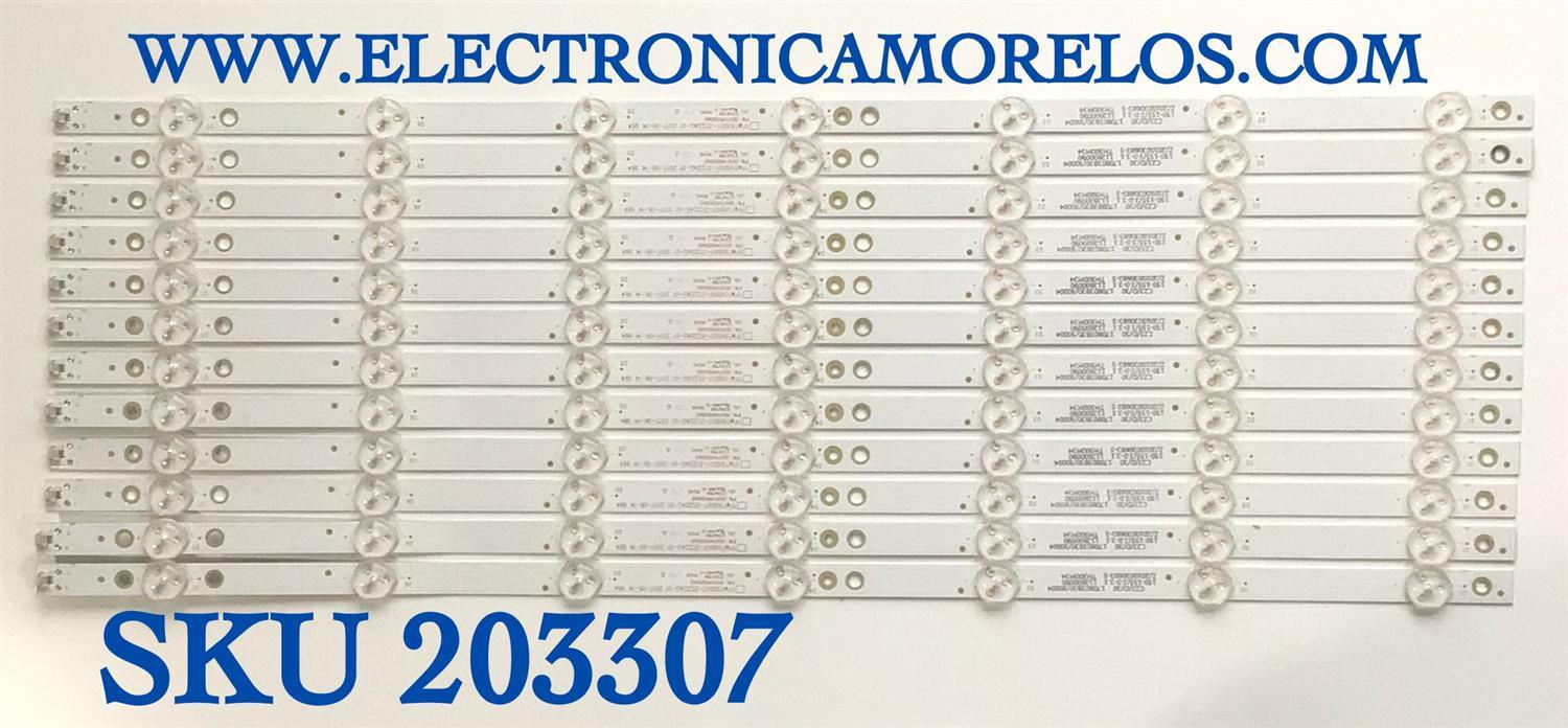KIT DE LED'S PARA TV ELEMENT (12 PIEZAS) / NUMERO DE PARTE 303TH500060 / TFMT50D07-ZC22AG-01 / TH500M34 / PANEL T500-0UK-DLED / MODELO EL4KAMZ5017T