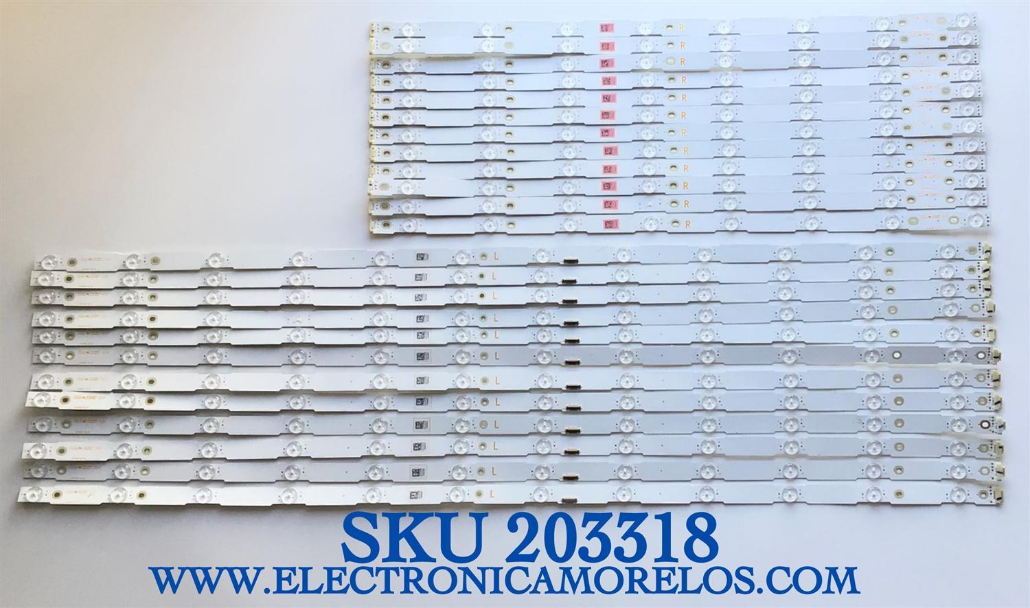 KIT DE LED'S PARA TV SONY ((24 PIEZAS)) / NUMERO DE PARTE LB75018 / LB75018 V0_01 / LB75018 V1_01 / PANEL'S T750QVF05.2 / YD8F007DND01B / T750QVF05.4 /  MODELO XBR-75X900F / XBR75X900F