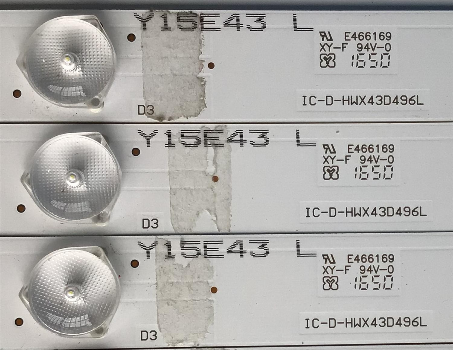 KIT DE LED'S PARA TV VIZIO (10 PIEZAS) / NUMERO DE PARTE IC-D-HWX43D496 / IC-D-HWX43D496L / IC-D-HWX43D496R / 056.38005.0531 / PANEL T430HVN01.0 / MODELO D43-D2 - Imagen 5