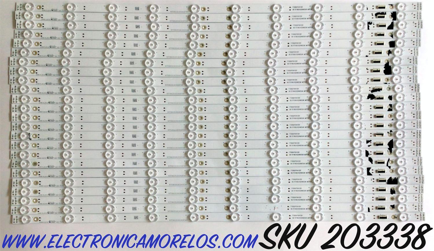 KIT DE LED'S PARA TV VIZIO (24 PIEZAS) / NUMERO DE PARTE LB75019 / LB75019 V5_04-KS / T750QVF04V301 / 58.75T08.012 / 81010 / 21935B / PANEL T750QVF04.5 / MODELO P75Q9-H1