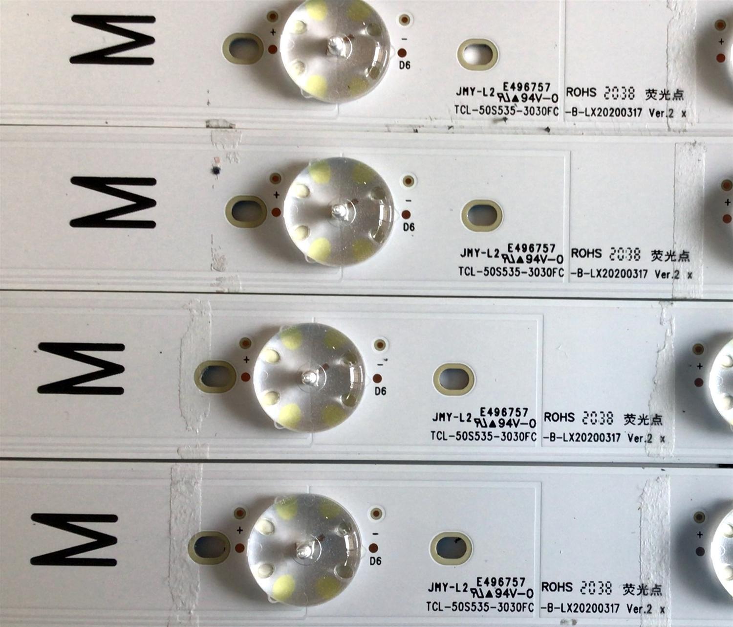 KIT DE LED'S PARA TV TCL (10 PIEZAS) / NUMERO DE PARTE TCL-50S535-3030FC / TCL-50S535-3030FC-C-LX20200317 / TCL-50S535-3030FC-B-LX20200317 / TCL-50S535-3030FC-A-LX20200317 / YHB-4C-LB5008-YH / PANEL LVU500NDL / MODELO 50S535 - Imagen 3