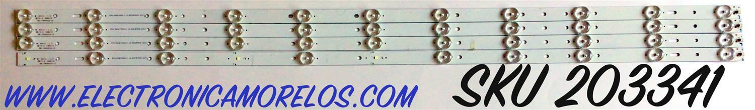 KIT DE LED'S PARA TV SCEPTRE (4 PIEZAS) / NUMERO DE PARTE 3BL-T8454102-12 / 2301043K700010 / JS-MY24FKKD-0013 / PANEL LC430EGY(SH)(M1) / MODELOS U43 / U43 LMIV58AA