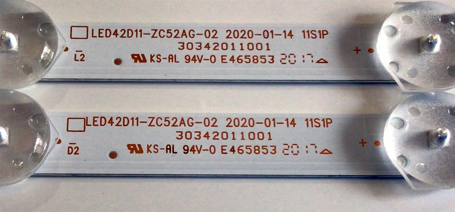 KIT DE LED'S PARA TV ONN ((2 PIEZAS)) / NUMERO DE PARTE LED42D11-ZC52AG-02 / 30342011001 / 42000M59 / PANEL V430DJ1-Q01 / T430QVN03.0 / K430WRD-UF300A / MODELOS 100018254 / 100012584 / E4AA43R / WR43FX2019 - Imagen 2
