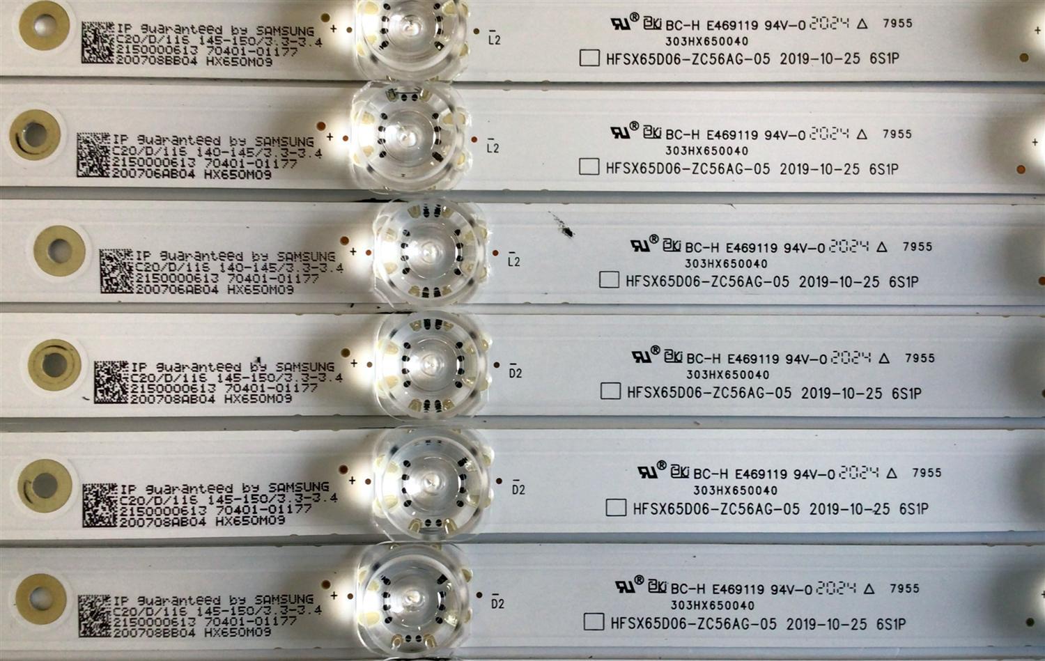 KIT DE LED'S PARA TV VIZIO (12 PIEZAS) / NUMERO DE PARTE 303HX650040 / HFSX65D06-ZC56AG-05 / HX650M09 / 200708AB04 / PANEL HV650QUB-F10 / MODELO V655-H4 - Imagen 3