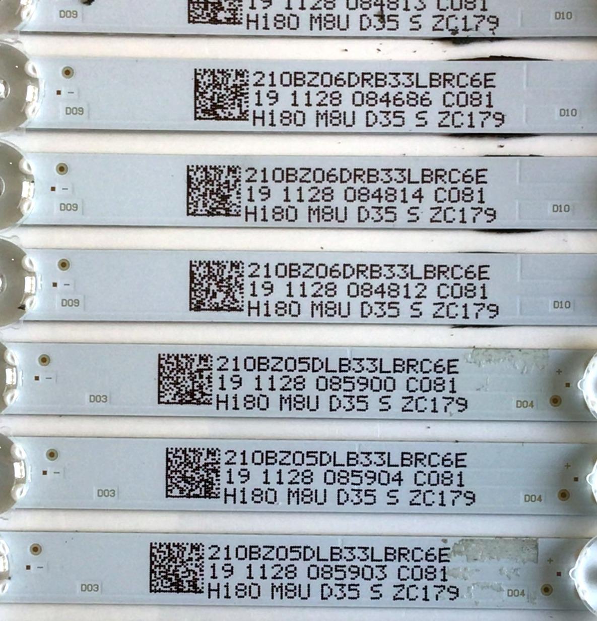 KIT DE LEDS PARA VIZIO ORIGINAL 10 PIEZAS / NUMERO DE PARTE LBM580M0501 / LBM580M0601 / LBM580M0501-I-6(HF)(0)(L) / LBM580M0601-J-6(HF)(0)(R) / 210BZ05DLB33LBRC6E / PANEL TPT580B5-U1T01.D / MODELO V585-G1 - Imagen 2