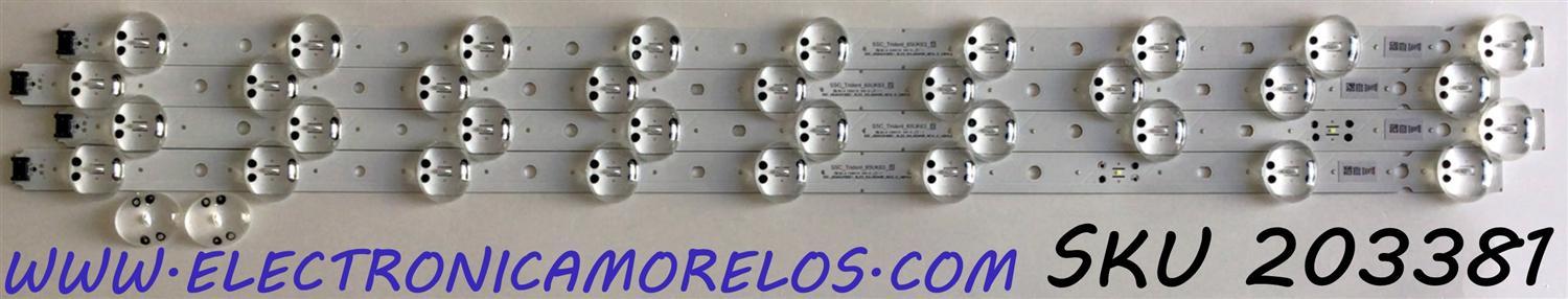 KIT DE LED'S PARA TV LG (4 PIEZAS) / NUMERO DE PARTE EAV63993002 / SSC_Trident_65UK63_S / SSC_65UK63(BOE)_9LED_SVL650A95_REV1.0_180416 / PANEL'S NC650DQG-AAGX1 / NC650DQG-AAGX3 / MODELOS 65UM6900PUA / 65UK6090PUA / 65UK6300PUE / 65UK6200PUA / 65UN6950ZUA