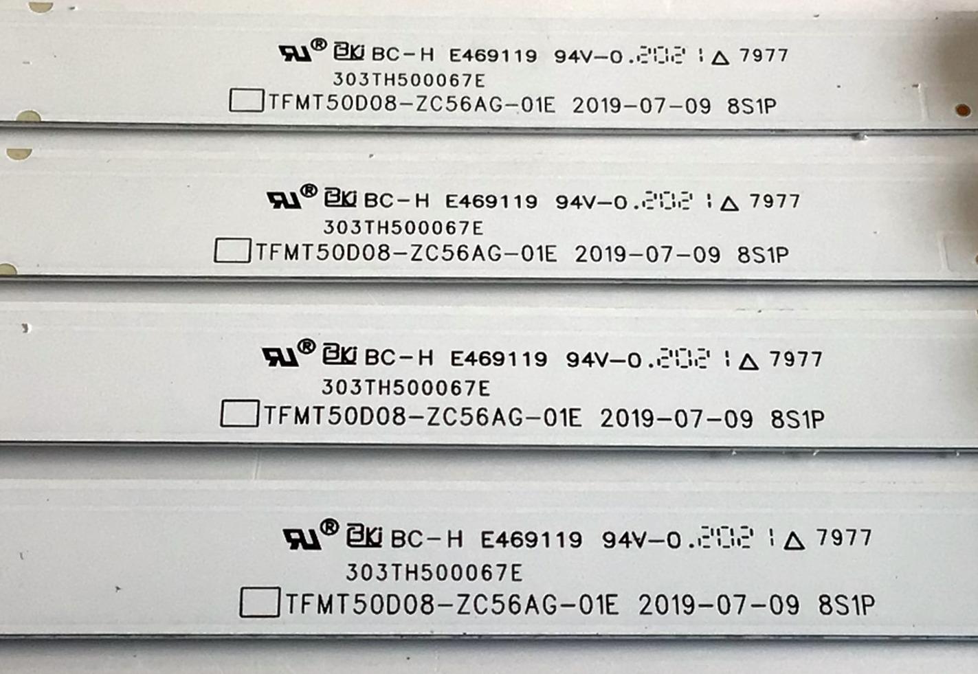 KIT DE LED'S PARA TV WESTINGHOUSE (4 PIEZAS) / NUMERO DE PARTE 303TH500067E / TFMT50D08-ZC56AG-01E / TH500M43 / 112600180-ZC00 / 20000 / 200607AB08 / PANEL T500-TAF-DLED / MODELO WD50FB1200 / CV500U2-TD1 - Imagen 2
