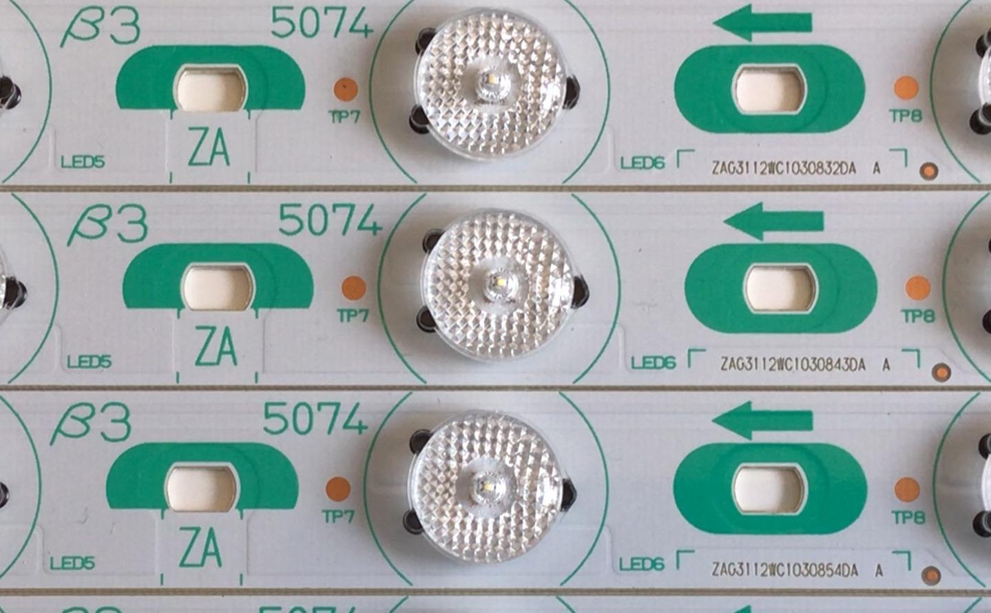 KIT DE LED'S PARA TV SHARP (INCOMPLETO 44 PIEZAS) NUMERO DE PARTE SN-AG-CU / HX-S(I).94-0 / 5069 / 5070 / 5071 / 5072 / 5073 / 5074 / PP/MP V1.0 PITCH 56MM / PANEL LK800D3GW40Z / MODELO LC-80LE844U - Imagen 7