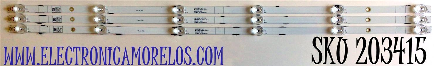 KIT DE LED'S PARA TV HISENSE (3 PIEZAS) / NUMERO DE PARTE LB39602 / LB39602  V0-2020062201 / JBD396V1F-LB02 / PANEL  JHD396V1F01-TXL/S1/GM / JHD396V1F02-TXL1/CKD3A/ROH / V400HJ6-PE1 / MODELO 40H4030F1