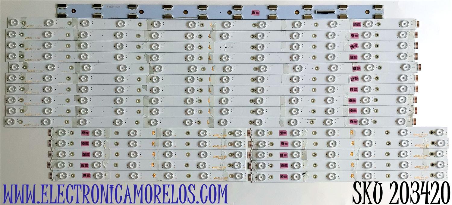 KIT DE LED'S PARA TV VIZIO (20 PIEZAS) / NUMERO DE PARTE LB5514C / LB5514C V0_02 / LB5514C V1_02 / 210BZ06DR / 210BZ12DL / PANEL TPT550U1-QVN05.U  REV:S5DB1C / MODELOS M558-G1 / M558-G1 LTMWYGKV / LTCWYGNW / M558-G1 LTMWYGLV
