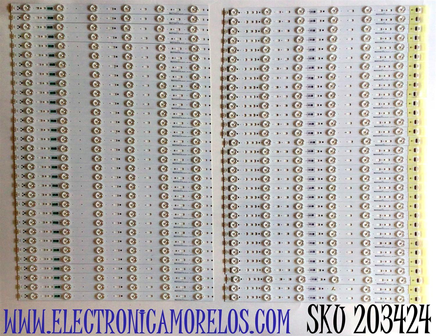 KIT DE LED'S PARA TV SHARP (64 PIEZAS) / NUMERO DE PARTE SAMSUNG_2014SDP80_4K_3228 / SAMSUNG_2014SDP80_4K_3228_IN06_REV1.0 / SAMSUNG_2014SDP80_4K_3228_OUT06_REV1.0 / LM41-00119G / LM41-00119F / PANEL JE805R3LW00A / MODELO LC-80UE30U