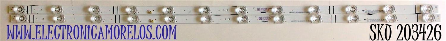 KIT DE LED'S PARA TV HISENSE (2 PIEZAS) / NUMERO DE PARTE SVH425A13 / CRH-BX43X13030120202BREV1.2 / JHD425X1F71-T0L1-2020021201+SVH425A13 / PANEL JHD425X1F71-T0L1/S1/MCKD-3A/ROH / MODELO 43H4030F3