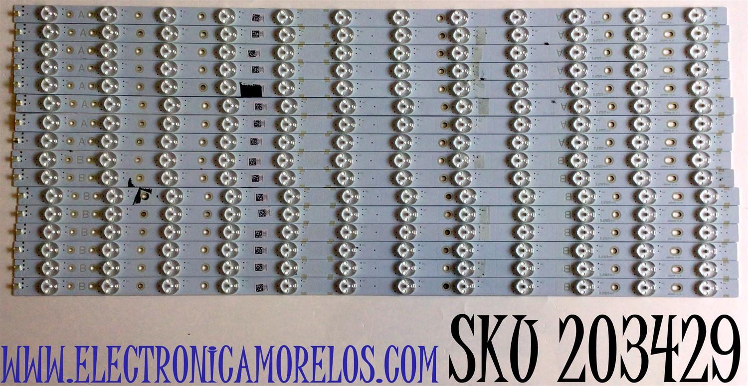 KIT DE LED'S PARA TV VIZIO (16 PIEZAS) / NUMERO DE PARTE LB65049 / LB65049 V1_01 / LB65049 V0_01 / 09810108CD13 / 09810108CD14 / MODELO M65-E0