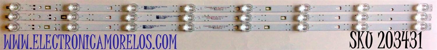 KIT DE LEDS ORIGINAL PARA TV WESTINGHOUSE 3 PIEZAS / NUMERO DE PARTE 30342008210E / LED42D08A-ZC26AG-01E / 42000M57 / PANEL V430DJ1-Q01 REV.C1 / DISPLAY CC430PV2D VER.03 / MODELOS WR43UX4019 / LT-43MAW605