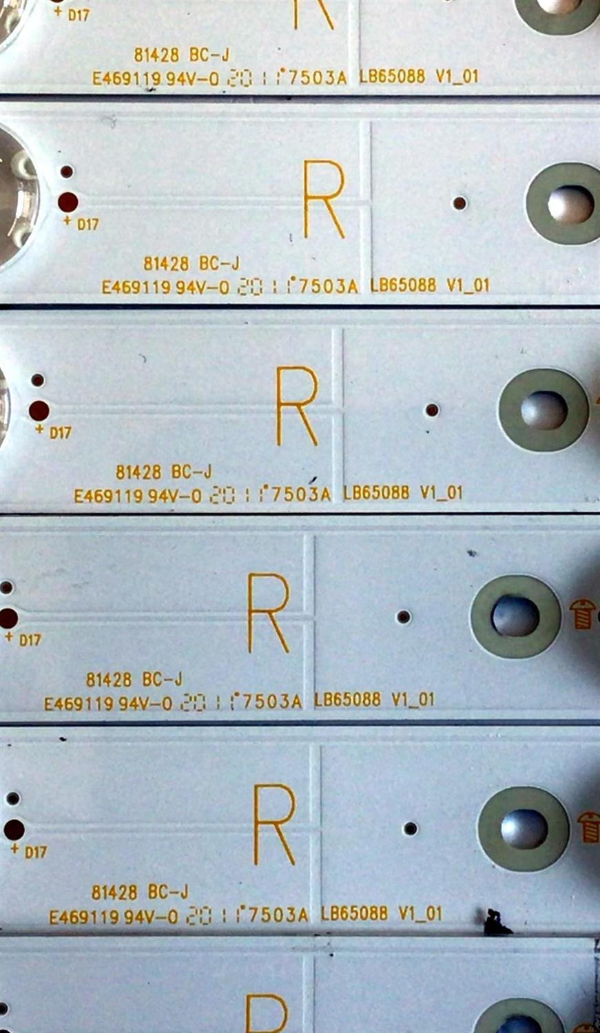 KIT DE LED'S PARA TV VIZIO (20 PIEZAS) NUMERO DE PARTE LB65088 / LB65088 V1_01 / LB65088 V0_01 / 210BZ06DR / 210BZ12DL  / PANEL TPT650UA-QVN07.U / MODELO M65Q8-H1 - Imagen 6