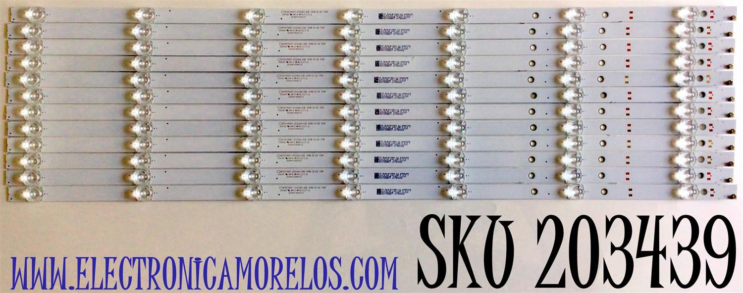 KIT DE LED'S PARA TV PHILIPS (12 PIEZAS) NUMERO DE PARTE 303HX750001E / HFSX75D07-ZC23AG-03E / HX750M06 / PANEL BOEI750WQ1-N9D / MODELOS 75PFL5604/F7A / 75PFL5704/F7