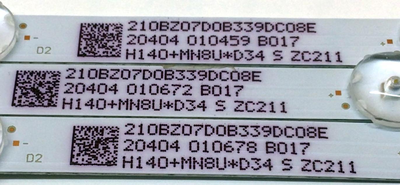 KIT DE LED'S PARA TV INSIGNIA (3 PIEZAS) / NUMERO DE PARTE LBM320M0701 / EVERLIGHT LBM320M0701-PE-2(HF)(0) / 210BZ07D0B339DC08E / H140+MN8U*D34 S ZC211 / 20404 / 010678 / B017 / PANEL TPT320B5-H2F01-D  REV:S01E / MODELO NS-32DF310NA19 - Imagen 2