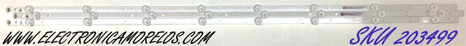 KIT DE LED'S PARA TV SAMSUNG (3 PIEZAS) / NUMERO DE PARTE 303GC430044E / GC43D08-ZC22AG-17E / GC430M12 / 344761000229000 / 70401-00099 / 6222-A0 / MODELO UN43N5300AFXZA