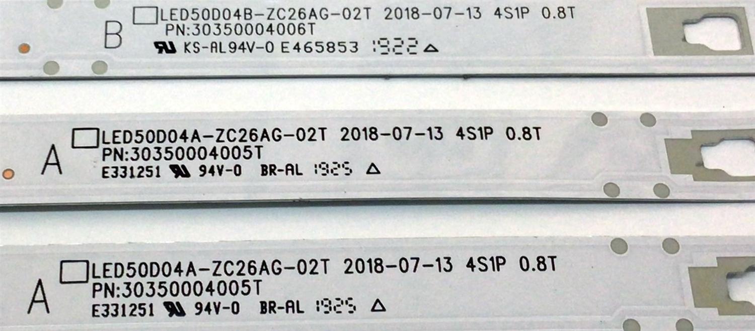 KIT DE LED'S PARA TV WESTINGHOUSE (9 PIEZAS) / NUMERO DE PARTE LED50D04A-ZC26AG-02T / LED50D04B-ZC26AG-02T / 30350004005T / 30350004006T / 50000M63T / E331251 / PANEL CC495PU1L11 / CC495PU1L 11 / MODELOS WR50UT4009 / LT-50MAW595 / E4SJ5018 / 50RC6 - Imagen 4
