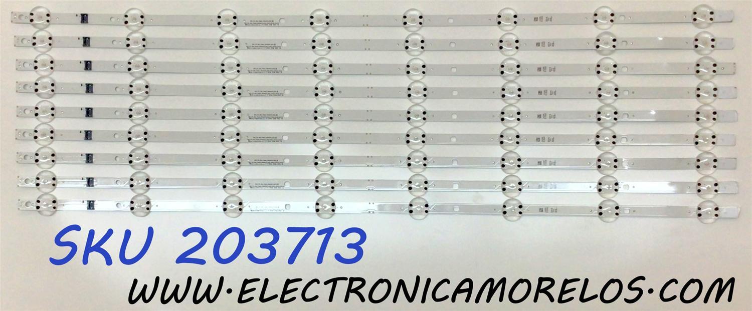 KIT DE LED´S PARA TV LG NANOCELL (9 PIEZAS) / NUMERO DE PARTE EAV65017301 / 75NANO75 / E469119 / 201215 / PANEL NC750TQG-ABKP1 / MODELO 75NANO75UPA / 75NAN075UPA / 75NANO75UPA.BUSFLKR