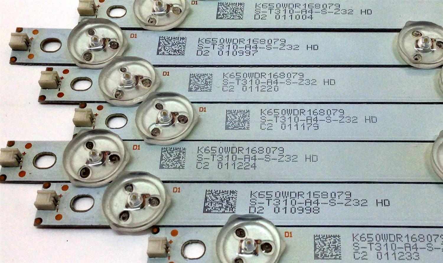 KIT DE LED´S PARA TV TOSHIBA (16 PIEZAS) / NUMERO DE PARTE 4708-K65WDR-A1213K01 / K650WDR A1 / 471R1P53 / E465853 / K650WDR168079 / PANEL K650WDR / MODELO 65L621U - Imagen 4