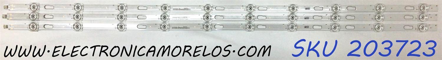 KIT DE LED´S PARA TV SAMSUNG (3 PIEZAS) / NUMERO DE PARTE 261501010092 / E257384 / 200624-1.4 / 00943Y / 2433B / PANEL CY-BT043HGAR1V / MODELO UN43TU7000FXZA AE10 / UN43TU700DFXZA AE10