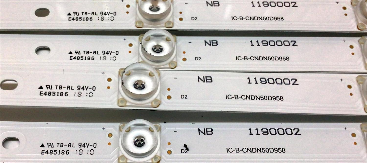 KIT DE LED´S PARA TV HISENSE ((4 PIEZAS)) / NUMERO DE PARTE IC-B-CNDN50D958 / 1190002 / E485186 / HE50 / CNDN50D958 / PANEL HD500S1U51-T0L3\S0\GM\ROH / DISPLAY T500QVN03.7 / MODELO 50H8E - Imagen 3