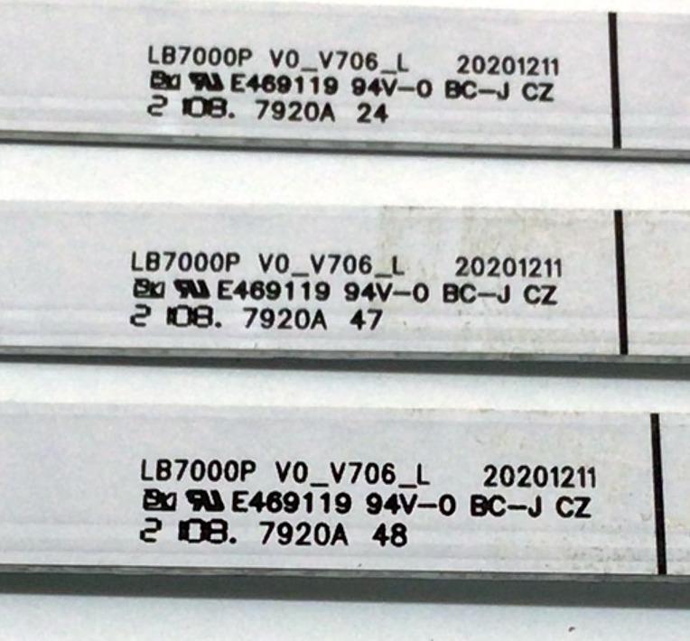 KIT DE LED´S PARA TV VIZIO (12 PIEZAS) / NUMERO DE PARTE LB7000P / LB7000P V0_V706_L / LB7000P V1_V706_R / 7839-699012-04361221 / 7839-704012-04361221 / E469119 / 7920A / 7921A / 20201211 / MODELO V706-J03 - Imagen 3