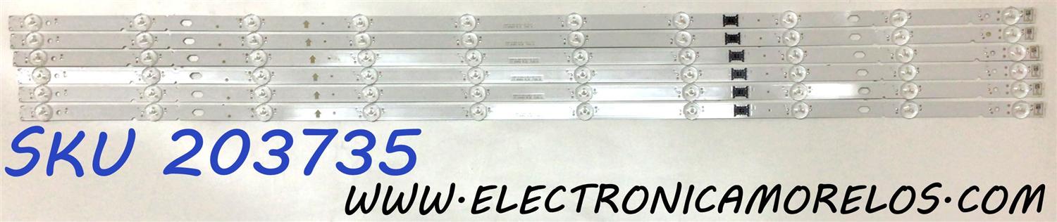 KIT DE LED´S PARA TV SONY (6 PIEZAS) / NUMERO DE PARTE LB4902J / LB4902J V0_02 / 7796A / 4902J00002 / E469119 / PANEL YDBM050CCU11 / MODELO KD-50X85J
