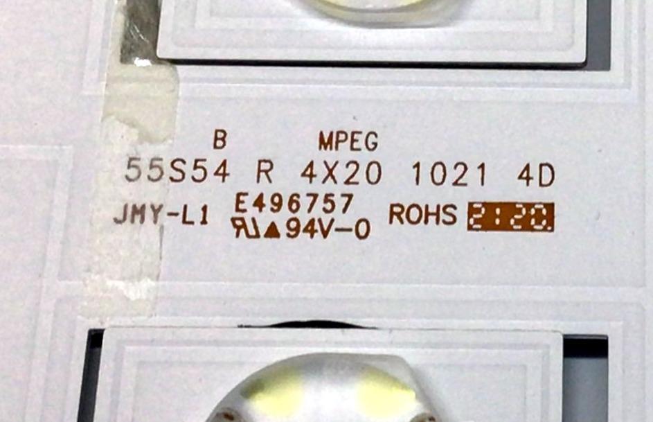 KIT DE LED´S PARA TV TCL (8 PIEZAS) / NUMERO DE PARTE YHFB0101-000028 / YHEB0101-000029 / 55S54 L 4X20 1021 4D / E496757 / 55S54 R 4X20 1021 4D / 210525 / PANEL LVU550NDJL / MODELO 55S546 - Imagen 4