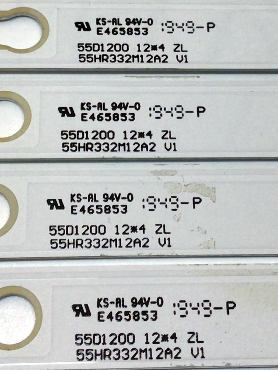 KIT DE LED'S PARA TV HITACHI ((4 PIEZAS)) / NUMERO DE PARTE 55HR332M12A2 / 55D1200 / 55D1200 12*4 / 55HR332M12A2 V1 / 4C-LB550T-HRE / D230-002PXD3055C01 / PANEL LVU550CSDX E0257 / MODELOS 55R82 / 55R83 - Imagen 3