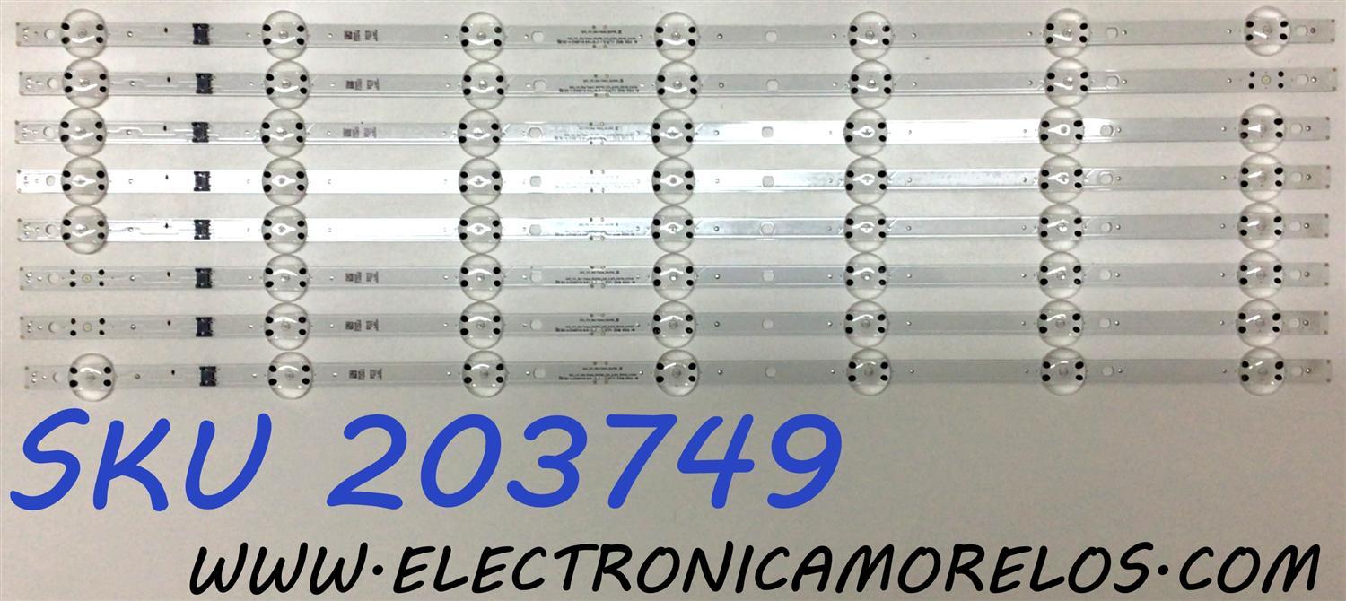 KIT DE LED´S PARA TV LG (8 PIEZAS) / NUMERO DE PARTE EAV65016701 / SSC_Y21_SLIM TRIDENT_65UP80_LGD_(0.6PI)_REV00_210105 /  / SSC_Y21_SLIM TRIDENT_65UP80 / E469119 / PANEL NC650TQG-AAKH1 / MODELO 65UP6000PUA