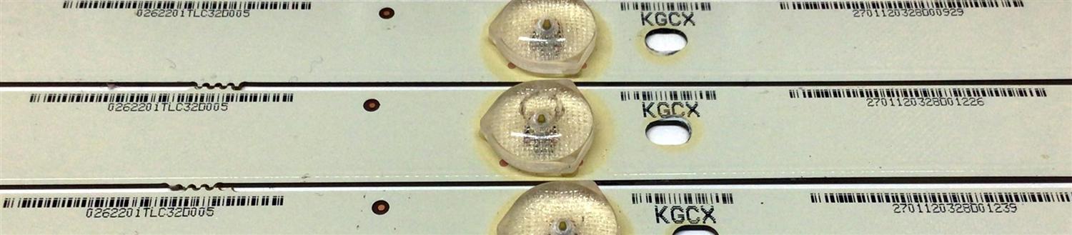 KIT DE LED'S PARA TV TCL (3 PIEZAS) / NUMERO DE PARTE 40-LB3210-LBI2XG / E193079-B / 0262201TLC32D005 / 2701120328D / PANEL LVW320SSTM E30 V2 / MODELOS LE32HDF3300 / LE32HDF3300TA / LE32HDF3300TT TDAA - Imagen 3