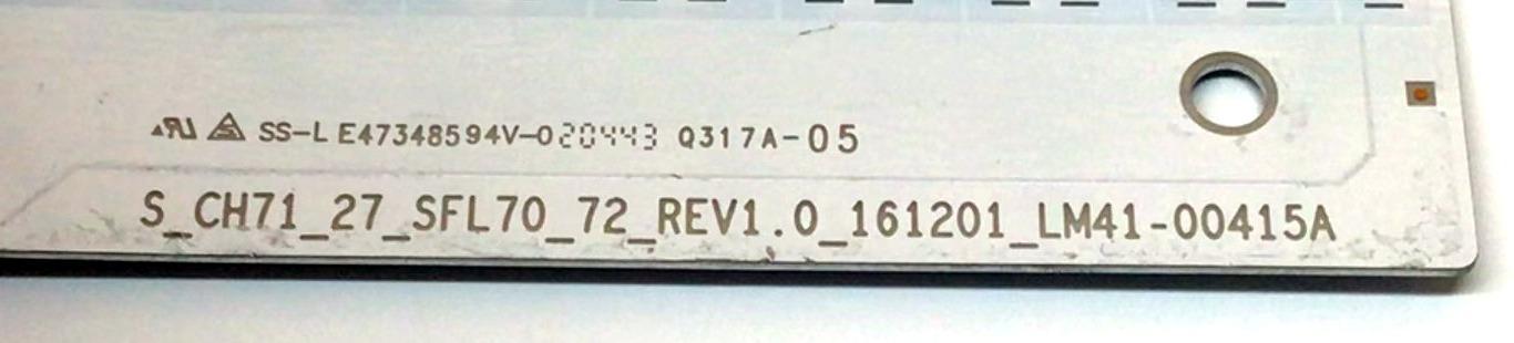 LED PARA MONITOR CURVO / NUMERO DE PARTE 49539A / BN96-49539A / LM41-00415A / S_CH71_27_SFL70_72_REV1.0_161201_LM41-00415A / E473485 / Q317A-05 / PANEL CY-PR270DGHV1H / MODELO LC27RG50 / LC27RG50FQNXZA CA03 - Imagen 3