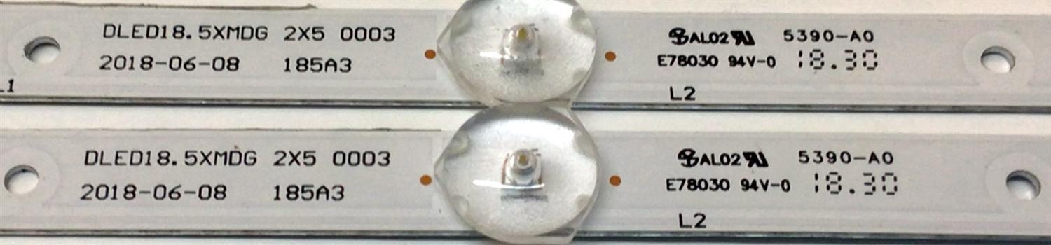 KIT DE LED'S PARA TV ELEMENT (2 PIEZAS) / NUMERO DE PARTE DLED18.5XMDG / 185A3 / E78030 / A050119D20000205 / PANEL MT185WHB -N20 / MODELO ELEFW195 - Imagen 2