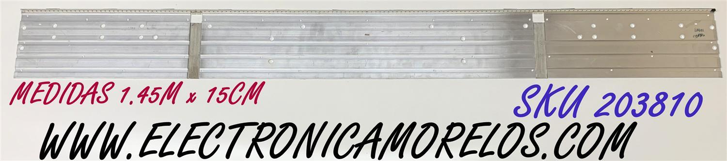 LED PARA TV VIZIO / NUMERO DE PARTE 650TA05 V0 / 650TA05 V1 / 73.65T09.001 / 73.65T09.001-3-CC2 / 13130N / PANEL T650HVJ02.1 / MODELO M651D-A2 / M651D-A2R LWJAOFDP / ((MEDIDAS 1.45M x 15CM))