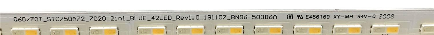 LED PARA TV SAMSUNG QLED / NUMERO DE PARTE STC750A72 / BN96-50386A / BN61-16849X / Q60/70T_STC750A72_70202IN1_BLUE_42LED_REV1.0_191107_BN96-50386A / PANEL CY-RT075HGHV2H / MODELOS QN75LS03 / QN75Q6 / QN75Q6D / QN75Q7 / HG75TS03 / ((MEDIDAS 1.64M x 20CM)) - Imagen 5