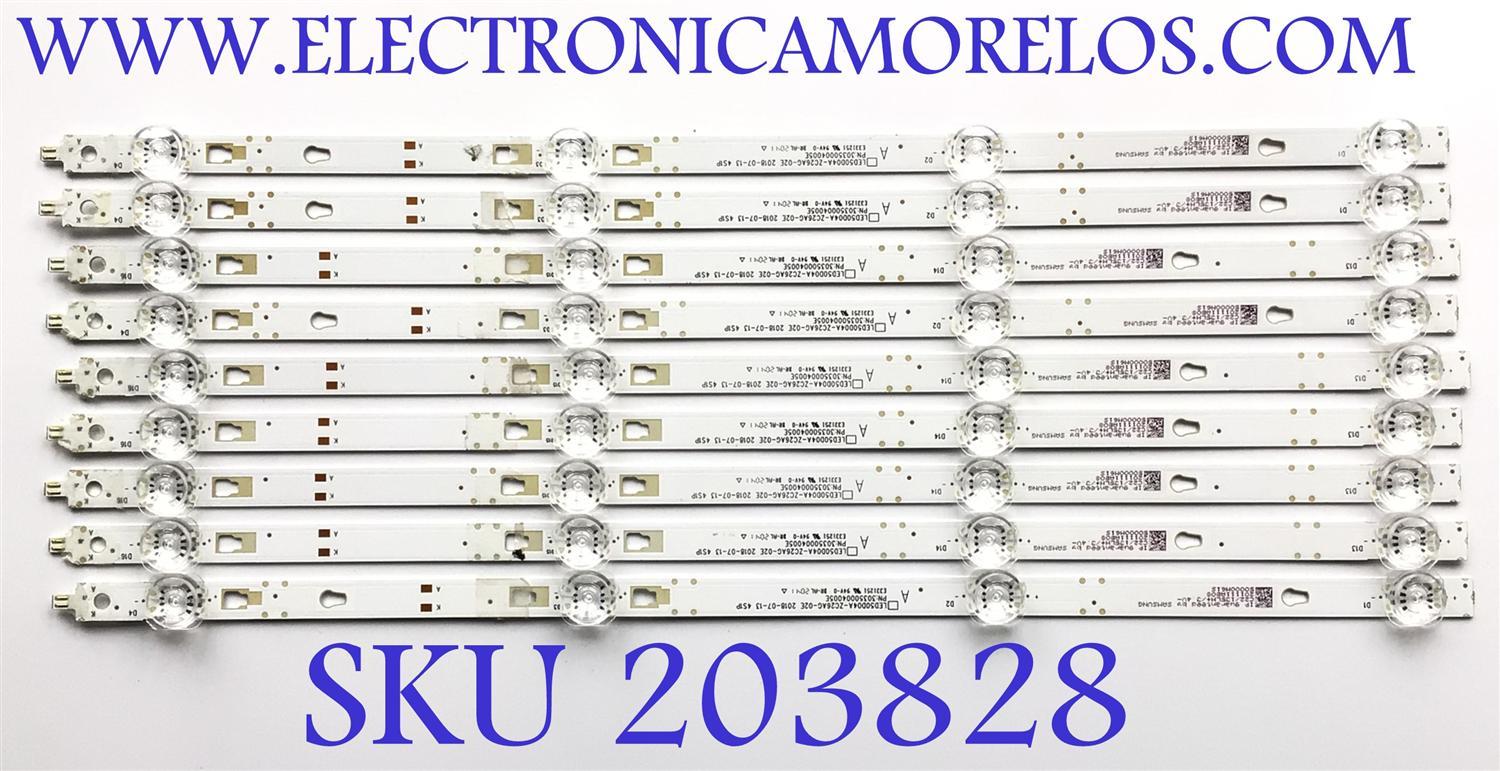 KIT DE LEDS ORIGINAL PARA TV ONN 9 PIEZAS NUMERO DE PARTE 30350004005E / LED50D04A-ZC26AG-02E  / 50000M61S / PANEL'S T500QVN04.1 / CC500PV3D / MODELO 100012585 50"