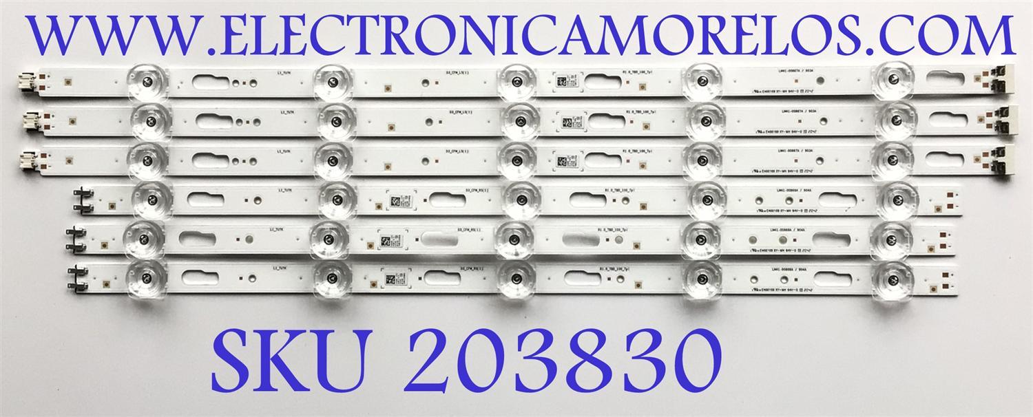 KIT DE LED'S PARA TV SAMSUNG (6 PIEZAS) / NUMERO DE PARTE BN96-50319A / BN96-50320A / LM41-00867A / 903 / LM41-00868A / 904A / D3_CFM_L5(1) / D3_CFM_R5(1) / R1.0_TBD_100_7PI / PANEL CY-BT043HGCV3H / MODELO UN43TU8000 / UN43TU8000FXZA