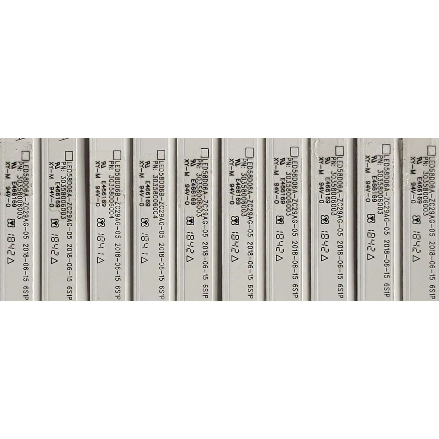 KIT DE LEDS PARA TV HITACHI (10 PZ) / NUMERO DE PARTE 30358006003 / 30358006004 / LED58D06B-ZC29AG-05 / LED58D06A-ZC29AG-05 / 1010264936 / 181206BC09 / MODELO 58C61 - Imagen 2