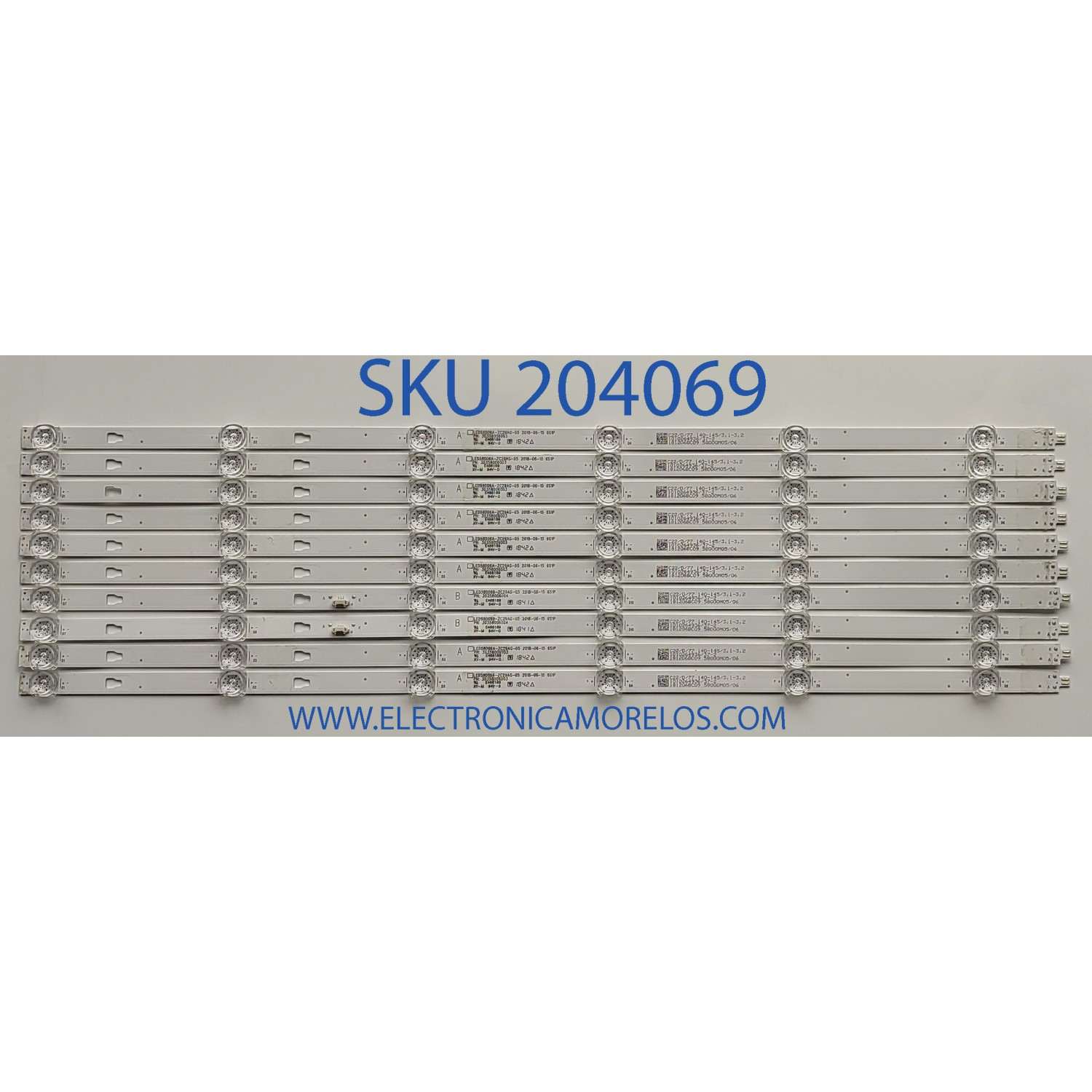 KIT DE LEDS PARA TV HITACHI (10 PZ) / NUMERO DE PARTE 30358006003 / 30358006004 / LED58D06B-ZC29AG-05 / LED58D06A-ZC29AG-05 / 1010264936 / 181206BC09 / MODELO 58C61