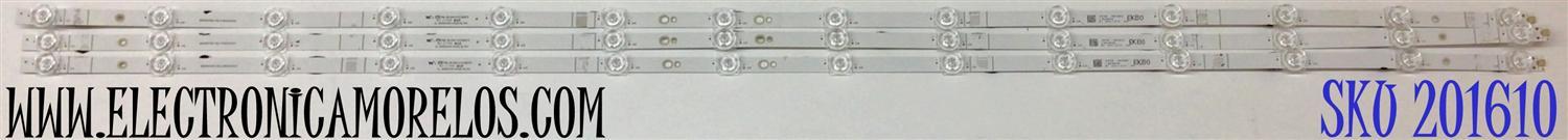 KIT DE LED'S PARA TV HISENSE (3 PIEZAS) / NUMERO DE PARTE HD580X1U92 / JL.D580E1330-003AS-M_V01 / HD580X1U92-TAL1+2021033101 / 0539 083562 / 1263659 / PANEL HD580X1U92-TAL1 / DISPLAY CC580PV5D / MODELO 58R6E3